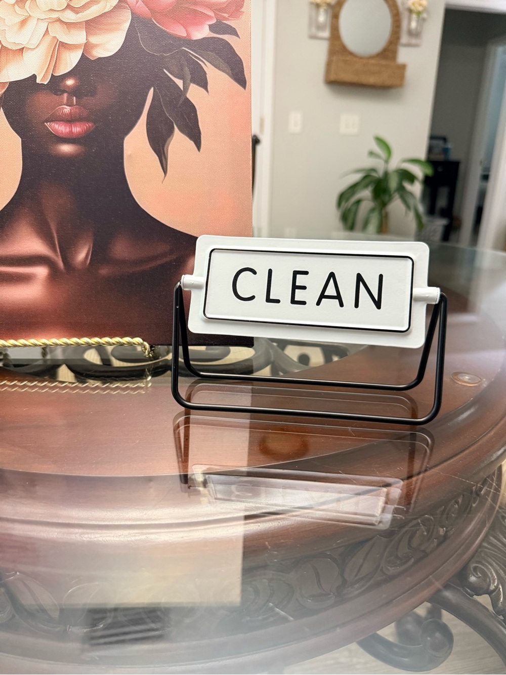 'CLEAN or DIRTY’ Sign - White & Black